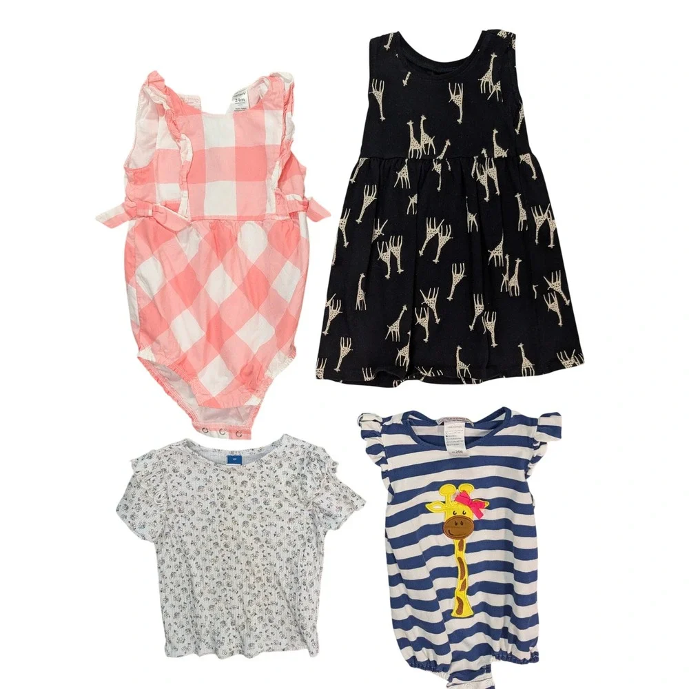 Girls Clothing Lot 11pc Carters Old Navy Smocking Dog 18-24M/2T Dresses Top